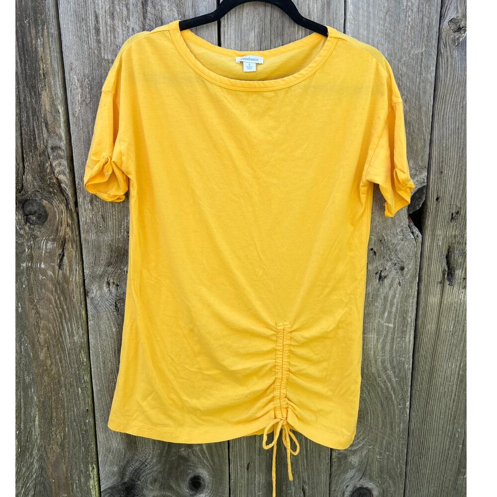 Sundance Women's Ruched drawstring tee-shirt sunshine yellow S minimalist boho